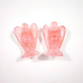 Huiying Angels 1.5 Inch Natural Rose Quartz Hand Carved Crystal Healing Stones Craft
