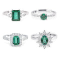 Hot Sale 14K 18K Soild Gold Rings Jewelry 1 Carat Emerald Stone Wedding Ring for Men Women