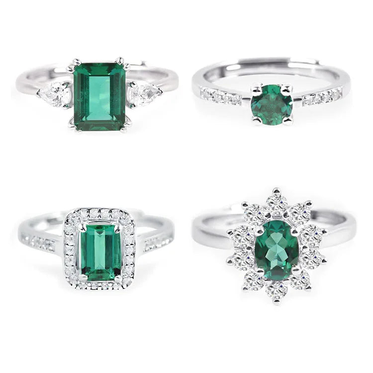 Hot Sale 14K 18K Soild Gold Rings Jewelry 1 Carat Emerald Stone Wedding Ring for Men Women