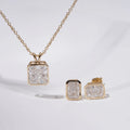 Wholesale Starsgem 14K Yellow Gold CVD Lab Diamond Color Cut Necklace Earrings Set Fine Jewelry for Women Engagement Gift