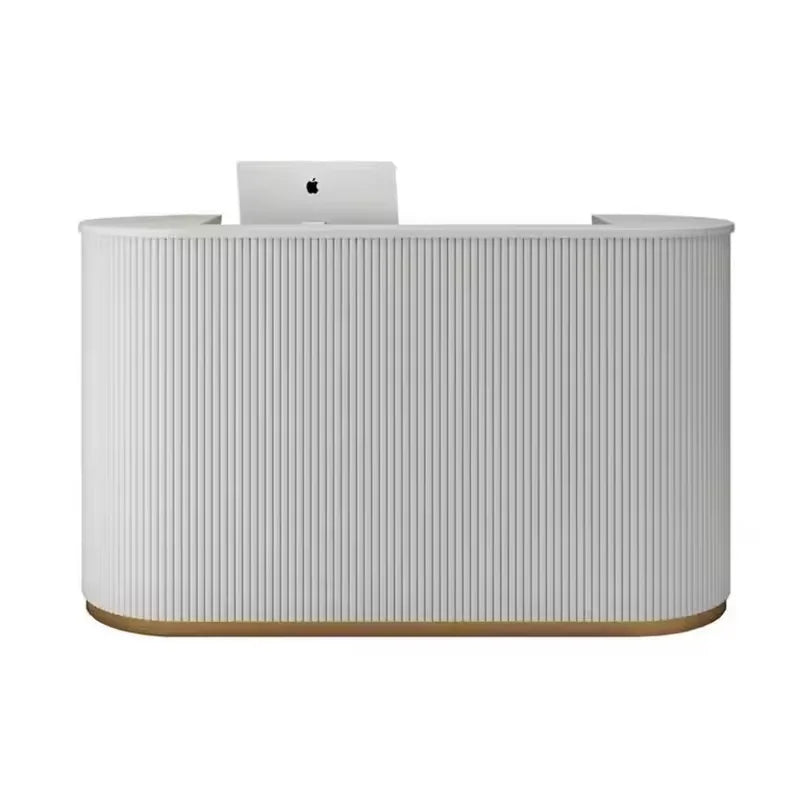 Hair Salon Front Desk White Reception Counter for Barber Salon