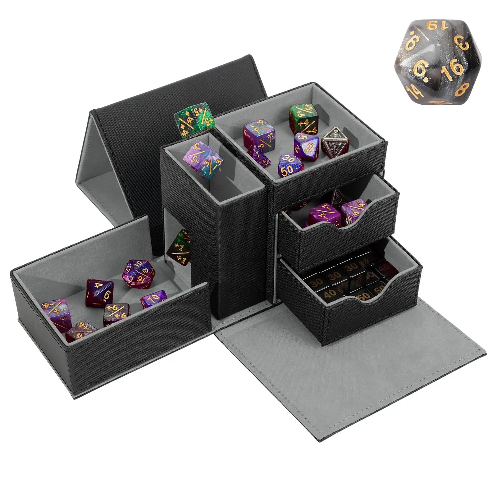 MIO Factory Custom Portable 3-in-1 Dice Tray & Tower Storage Box for TCG for