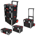 Vertak 3 Layers Trolley Stackable Rolling Toolbox on Wheels Heavy Duty Portable Modular Toolbox Roller Cabinet