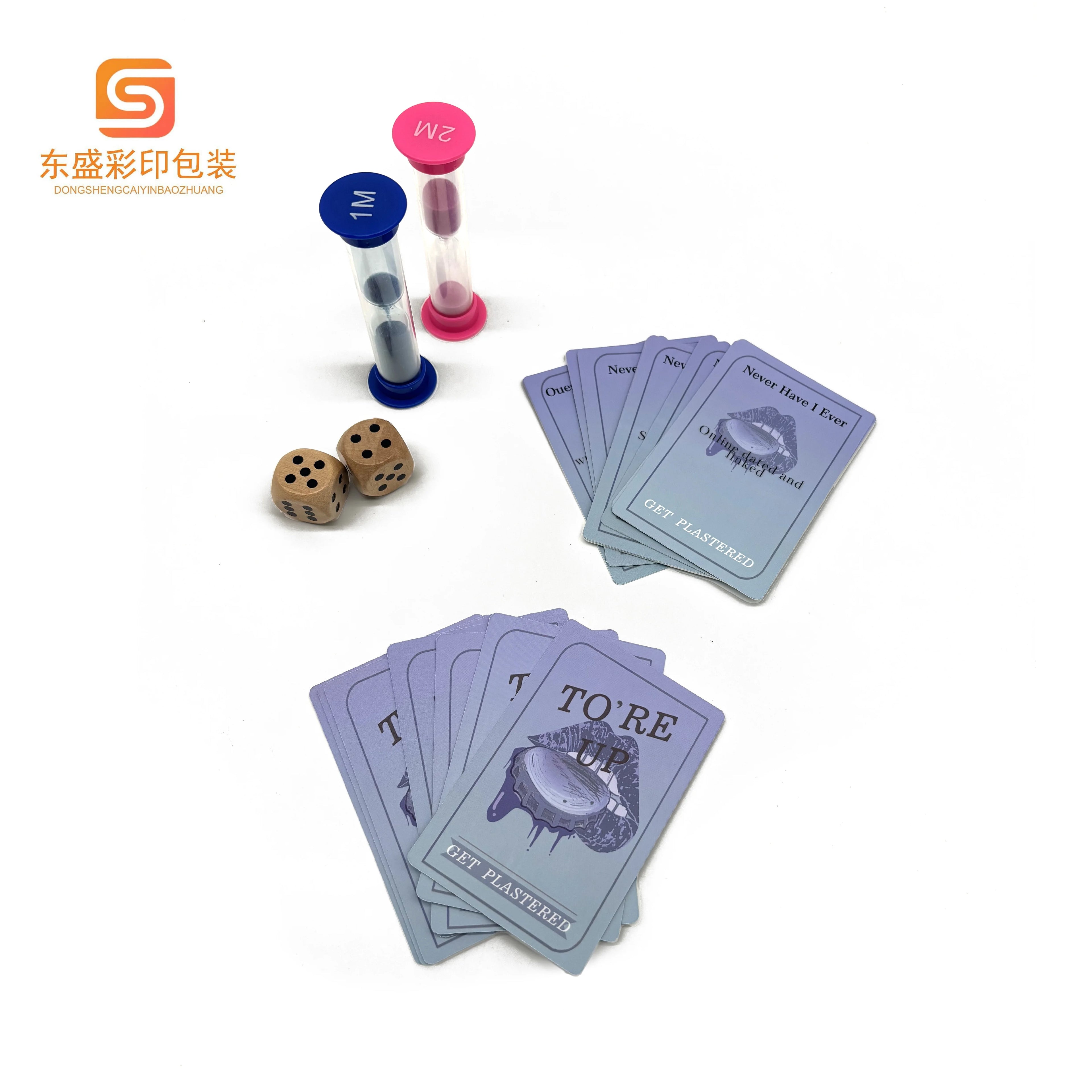 Adult Party Drinking Playing Cards Purple Hourglass Design Waterproof Printed Poker Games Factory Wholesale Sale