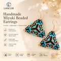 Ethnic Luxury Boho Jewelry Handmade Native Triangle Seed Beaded Dangle Earrings for Women