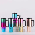 Customized Wedding Guests Gifts 40oz Neon Electroplate Ombre Gold Double Wall Vacuum Insulated BPA Free Coffee Tumbler for
