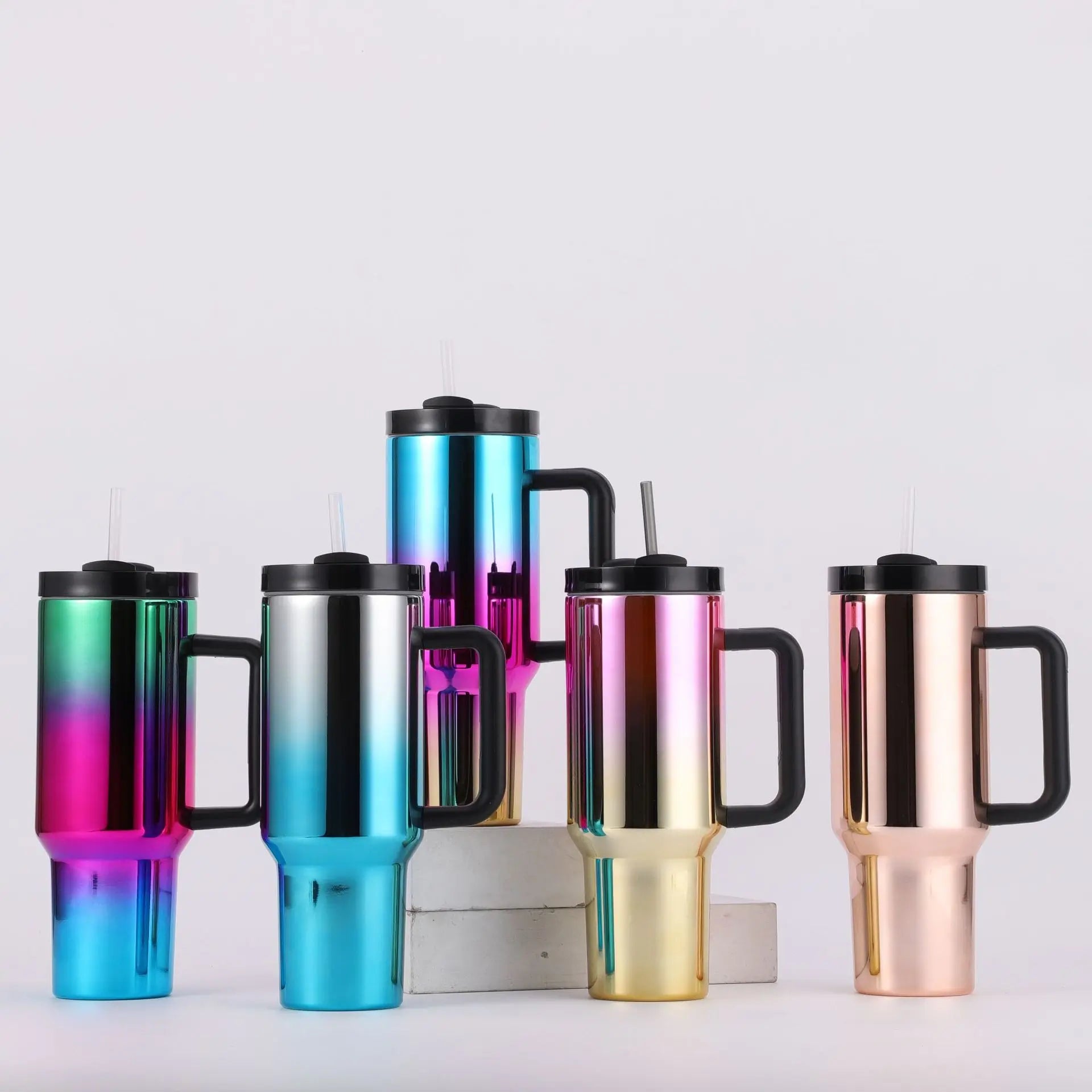 Customized Wedding Guests Gifts 40oz Neon Electroplate Ombre Gold Double Wall Vacuum Insulated BPA Free Coffee Tumbler for