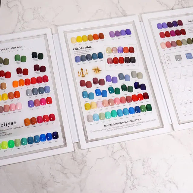 Hot Selling 360Color Acrylic High-end Nail Enhancement Display Color Card Chart Book With 3 Pages of Nail Polish Color Board