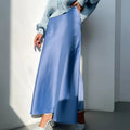 10%OFF Satin Skirts for Women High Waisted Skirt Women A-Line Elegant Summer Purple Midi Skirt New Korean Style