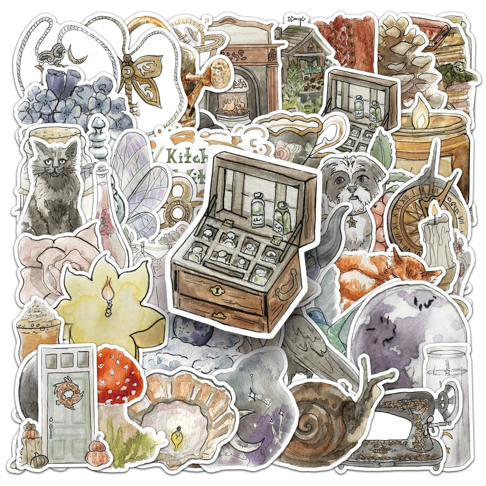50pcs  Furniture for Display Waterproof PVC Decorative Sticker Packs for Kids Laptop Skateboard Luggage Notebook Cup