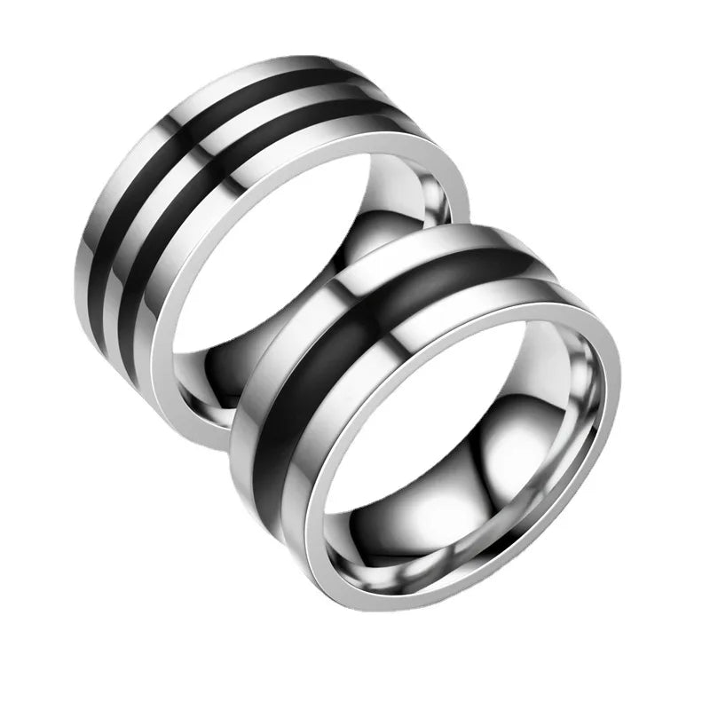 Stainless Steel Couple Rings No Fade Ring Classic Wedding Jewelry Size 6-13 Titanium Steel Simple Twill ring