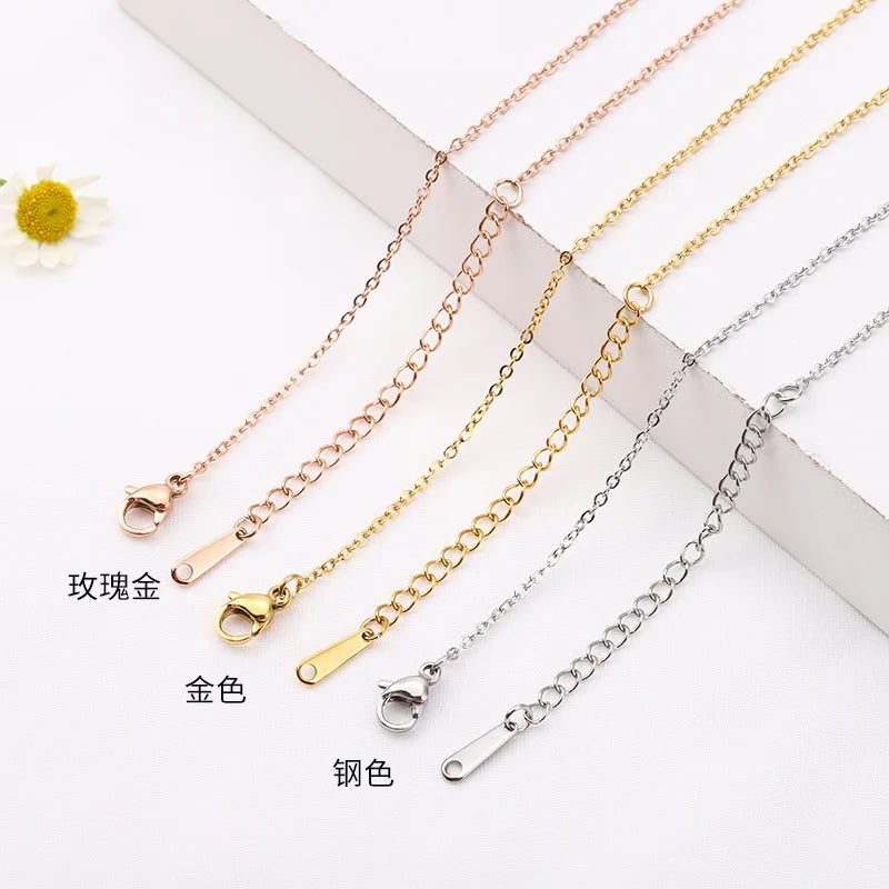 Wholesale Trendy Stainless Steel 14K/18K Gold Plated Women's Necklace Link Chain for Party & Wedding Gifts