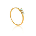 Vintage Palace Style Inlay Exquisite Blue Opal Titanium Steel Ring Waterproof Stainless Steel Plated 18k Gold Ring Jewelry