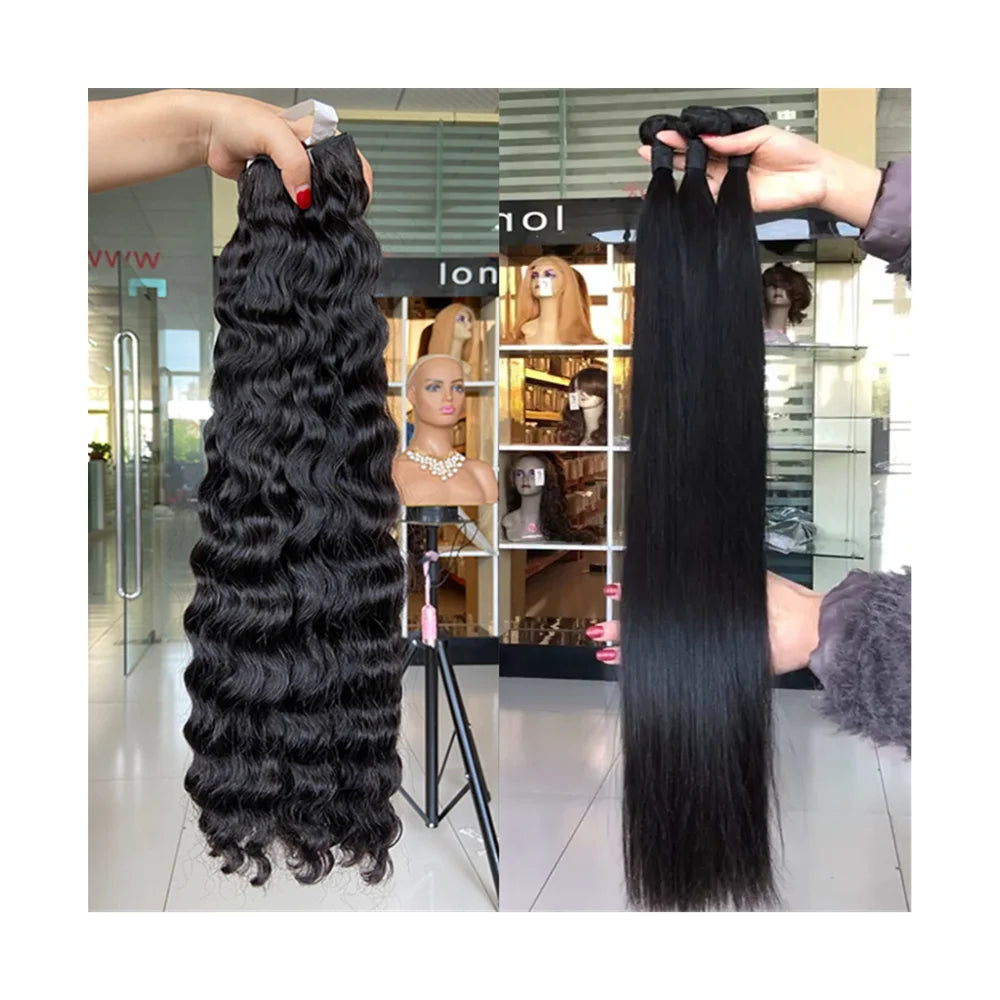 Unprocessed Raw Double Drawn Weft Cuticle Aligned Vietnamese Straight Hair Loose Deep Human Hair Extensions Vendors' Bundles