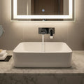 China Manufacturer 50CM Length Modern White Ceramic Top Mounted Rectangular Wash Basin for Hotel Bathroom