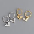 Factory Wholesale Stylish 18k Gold Bat Hoop Earrings925 Sterling Silver Fine Jewelry Zircon Animal Personality