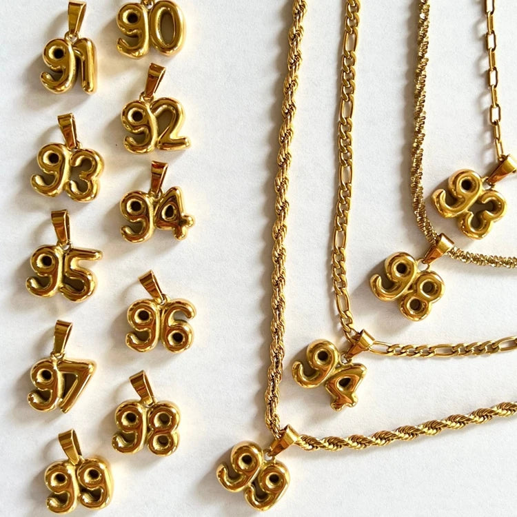 Fashion 2024 Gold Jewelry Chain and Pendant Letter Birth 90s Year Letter Initial Women's Lady Dainty Woman Necklace for Lady