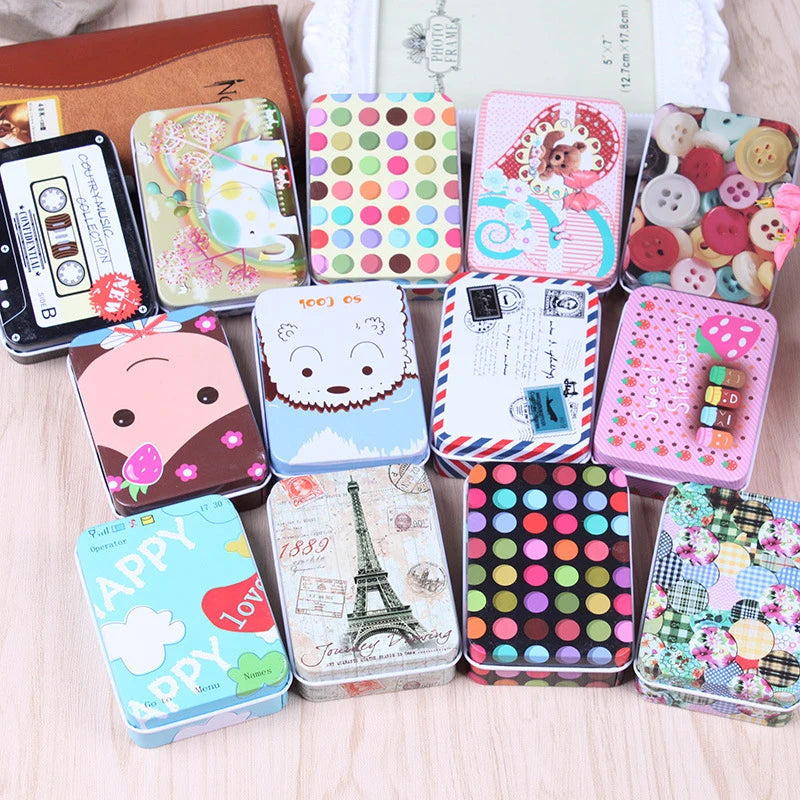 Customized Rectangular Cookie Candy Tin Box With Cute Cartoon Pattern Recyclable Metal Tin Box Gift Case Metal Storage Can