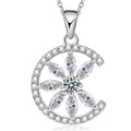 Moon Snowflake Design VVS White Color Diamond S925 RTS Woman Pendant Moissanite Necklace