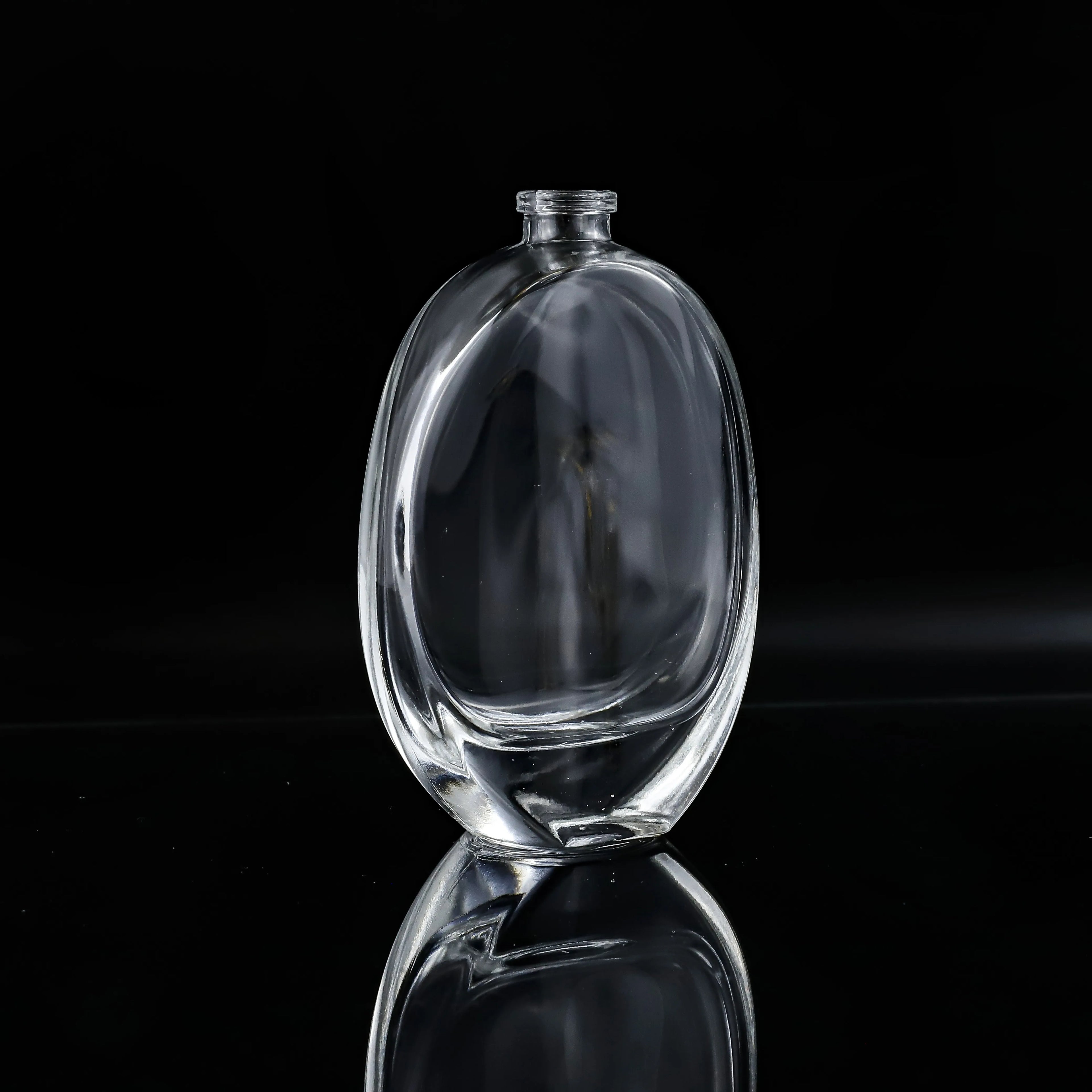 Luxury 50ml Clear Teardrop-shaped Empty Glass Perfume Bottle Screen Printing for Skin Care Serum Eye Cream Wholesale OEM/ODM