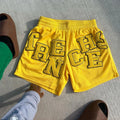 Custom Chenille Embroidery Logo Breathable Fit Casual Streetwear Jogger Mesh Shorts 5 Inch Inseam Basketball Mesh Shorts for Men