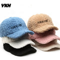 Teddy Faux Lamb Wool Fitted Gorras Caps Outdoor Sports Hats Women Baseball Cap