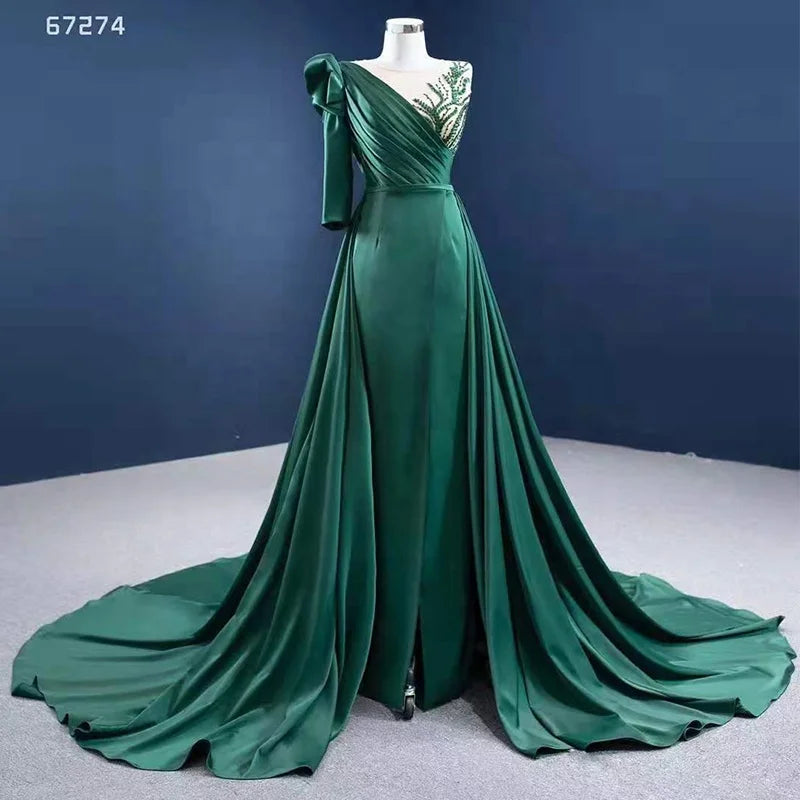 Jancember RSM67274 New Arrival Fashion Elegant Women One Shoulder Evening Party Dress