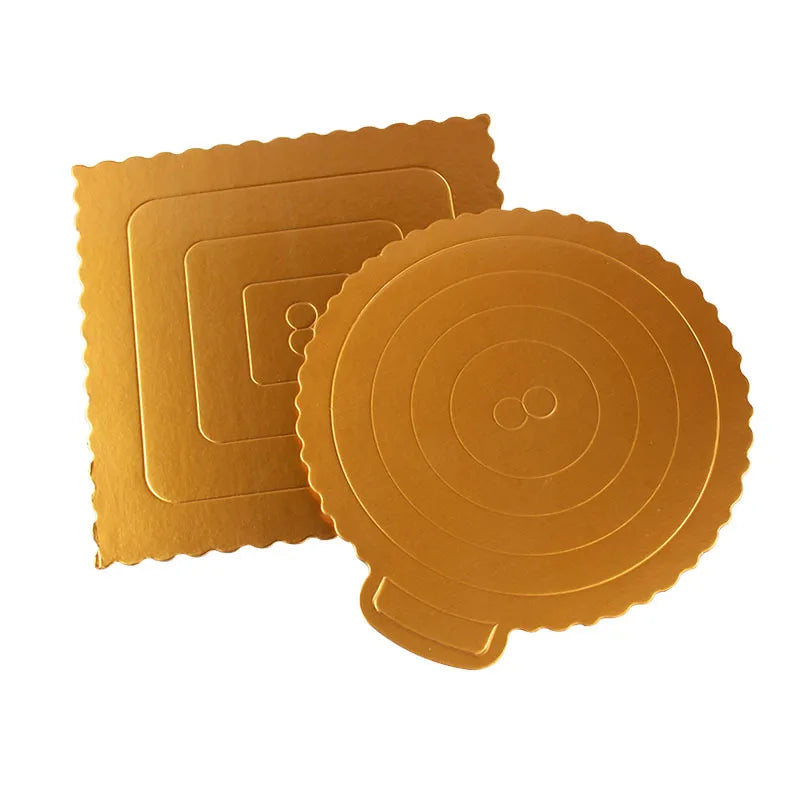 Wholesale Cheap Corrugated Gold Foil square Cake Paper Tray Cake Bases Boards Round