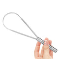 Hot Selling Sliver Tongue Cleaner Reduce Bad Breath Tongue Spatula Oval Shape Reusable Stainless Steel Tongue Scraper