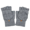 MIO Men Winter Warm Yarn with Mitten Cover Knit Convertible Fingerless Glove Soft Touch Gloves