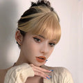 LONGFOR Synthetic Hair Bangs Fringe for Black Women Natural Black Straight Fringe Bangs Extension