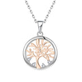 Popular Item S925 Sterling Silver Fashion Necklace White Plated Quality Zircon Women'S Tree of Life Long Necklace Pendant Silver