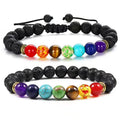 2023 Wholesale 8MM Volcanic Stone Beads Agate Bracelet Rainbow Stone Woven Beaded Bracelet Men