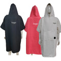 Custom Quick Dry Surf Sand Free Microfiber Suede Sports Hooded Poncho Beach Towels for Adults and Kids
