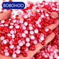 BOBOHOO High Quality DIY Accessories ABS Pearl Beads Kit Plain Flat Back Pearls Round Half Pearls for Phone Case Patches Hat