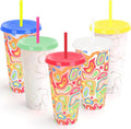 Bulksale Reusable 24oz Plastic Cold Cup Tumbler Mood Colour Changing Cups Custom PP Coffee Mug with Lid and Straw