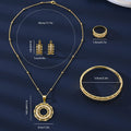 MEIZI Stylish Luxurious Emerald Cut 4-Piece Women's Wedding & Anniversary Jewelry Set with 18K Gold Plated Cubic Zirconia