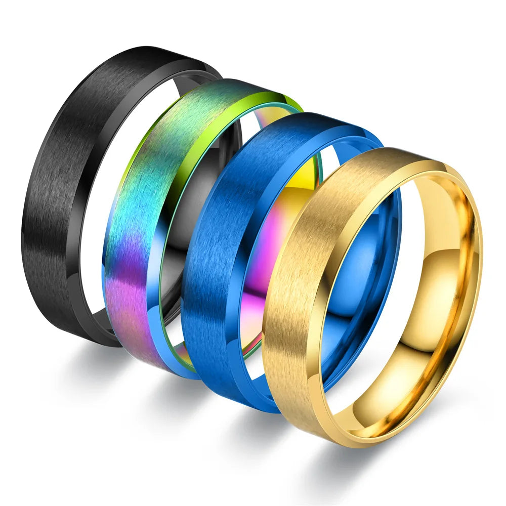 Wholesale Classic 6mm Tungsten Men's Ring Brushed Stainless Steel Wedding Band for Couples for Engagement Party Jewelry