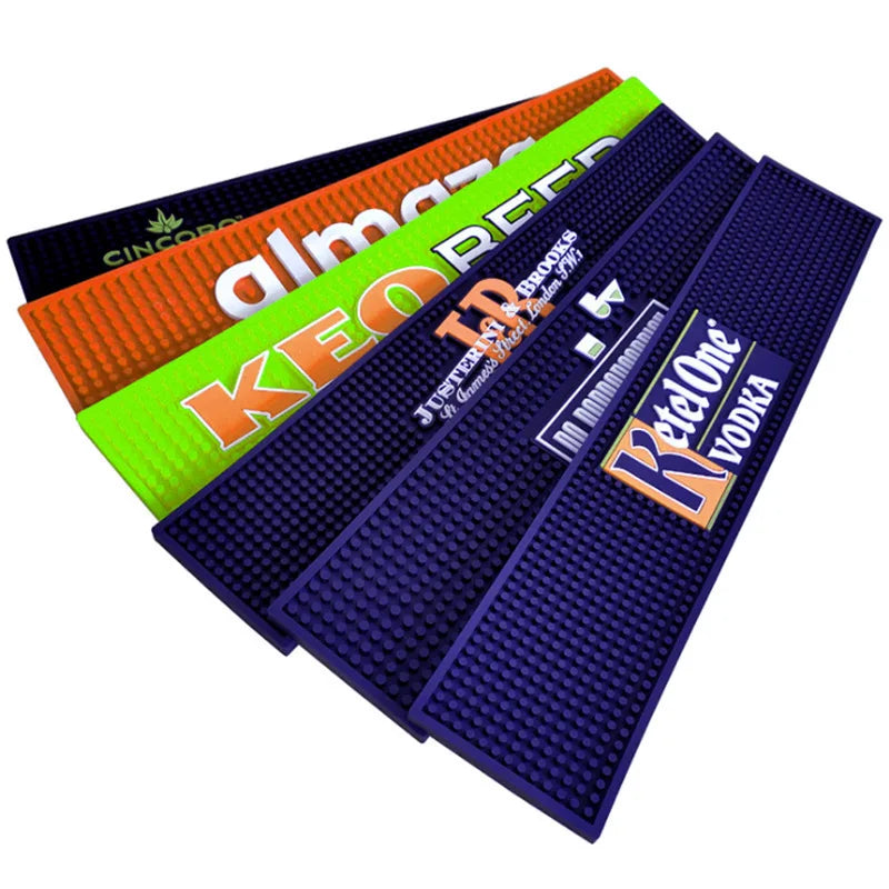 Custom Accessories Western Gifts bar Rail Runner Barber Products Mat Drinking Mat Custom Design Soft PVC Rubber Beer Bar Mat