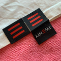 Professional Factory Making Sleeve Hem Tagloop Fold Woven logo Shirt Hem Label With Free Design