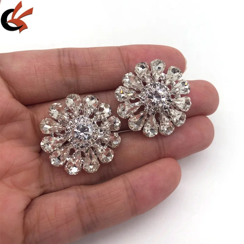 Sister Party Bling clear Glass Gems Diamond Rhinestone Brooch Flatback Crystal Appliques