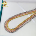 Custom 4mm/6mm 18K Real Gold Plated Solid 925 Sterling Silver Rope Chain Necklace