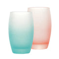 Koi Wholesale Lead Free Glass pink Blue Juice Tea Water Pot-belly Colorful Frosted Water Glasses Drinking