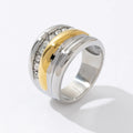 2025 Minimalist Wholesale Silver Gold Plated Stainless Steel Chunky Zircon Ring