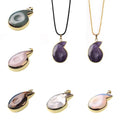 Natural Stone Pendants Comma Shape Polished Crystal Agate Stone Charms for Jewelry Making Necklace