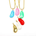 Fashion Jewelry Trendy Enamel Pendant Necklace for Women 18K PVD Gold Plated Stainless Steel Link Sweater Chain