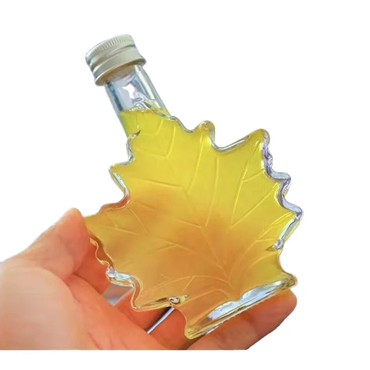50ml 100ml 250ml Maple Leaf Shaped Syrup Glass Bottle