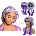 Custom Logo Silk Glitter Diamond Long Bands Bling Rhinestone Bonnets and Satin Hair Wraps