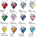 Women's Multicolor Gemstone Peach Heart Crystal Pendant Necklace with Diamond Wedding Gift Link Chain for Party Occasions