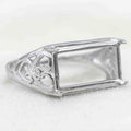 Sterling Silver 6*14/8*15mm Semi Mount Men's Ring Frame Empty Blank Setting S925 Base Holder Without Center Stone for DIY Inlay